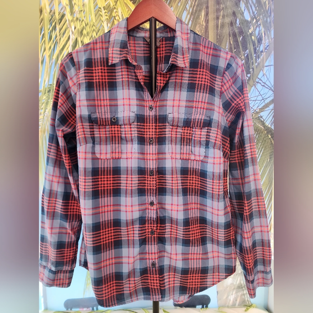 Eddie Bauer Red and Blue Plaid Shirt